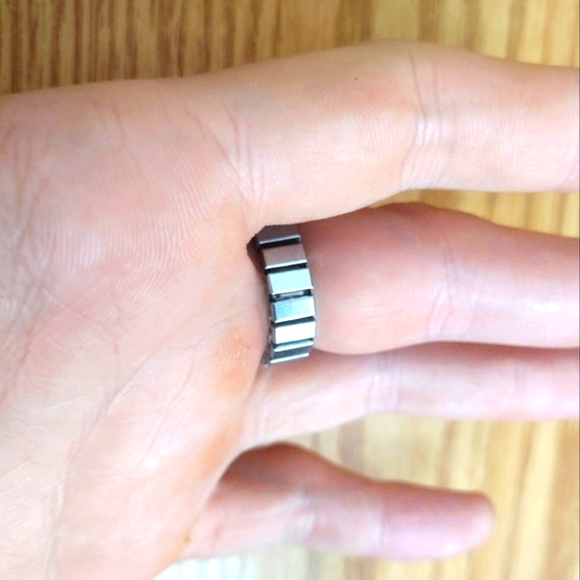 Silver Ring Watch Stainless Stretch Band Mens Woman's Waterproof Fashion Gift